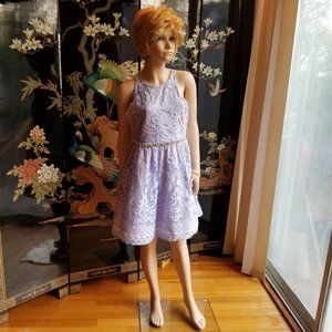 Rare Editions Size 12 Light Blue Lace Formal Dress